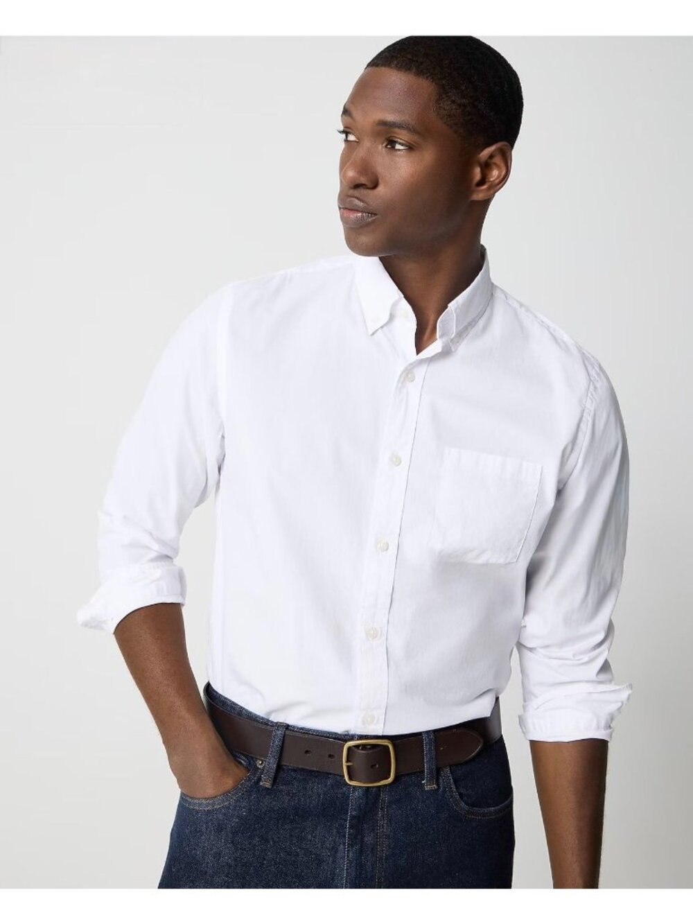 NWT J.Crew White Untucked-Fit Flex Casual Button Down Shirt - Size: Small